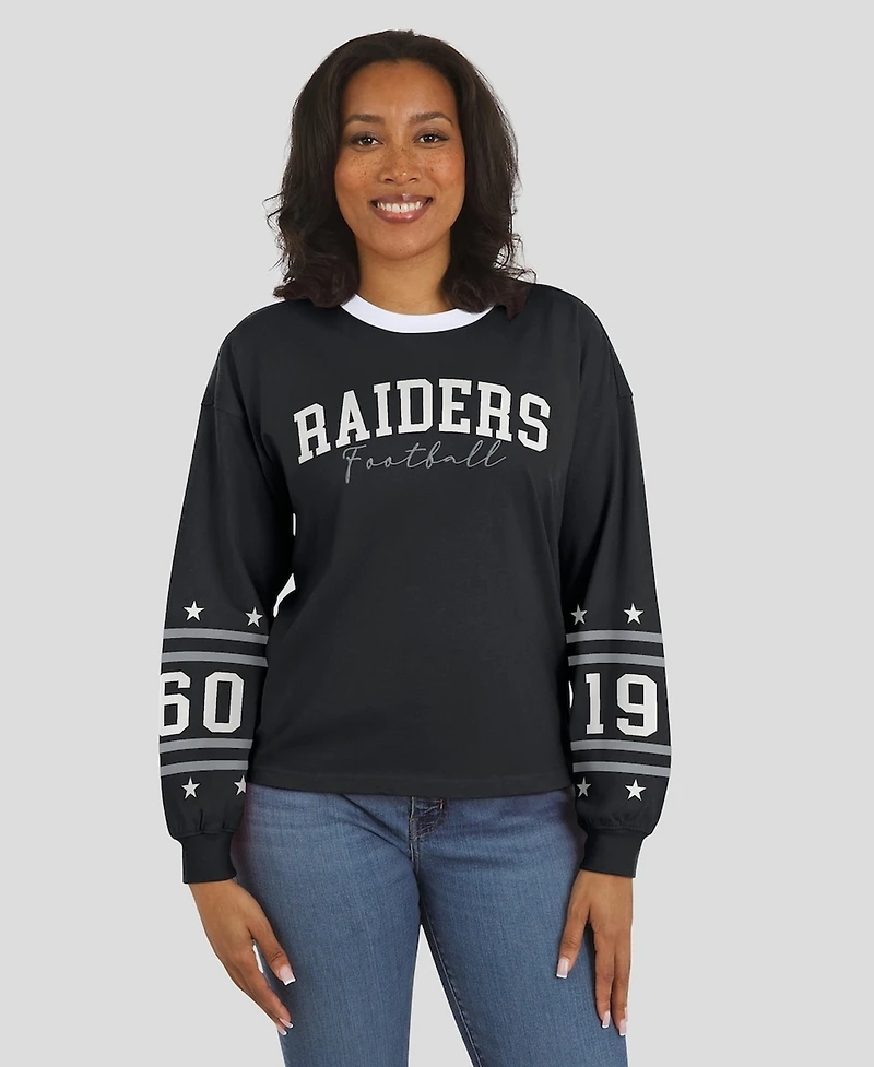 Wear by Erin Andrews Women's Black Las Vegas Raiders Sport Long-Sleeve T-Shirt