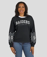Wear by Erin Andrews Women's Black Las Vegas Raiders Sport Long-Sleeve T-Shirt