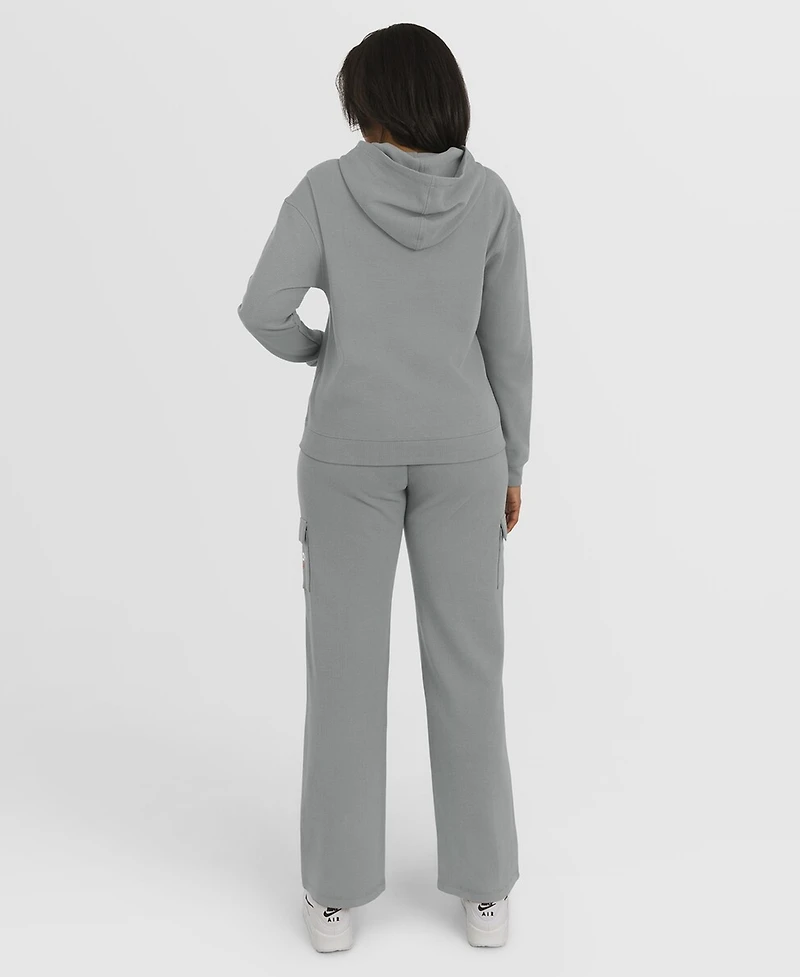 Wear by Erin Andrews Women's 2-Piece Gray New York Mets Waffle-Knit Long-Sleeve Hoodie & Lounge Pant Set