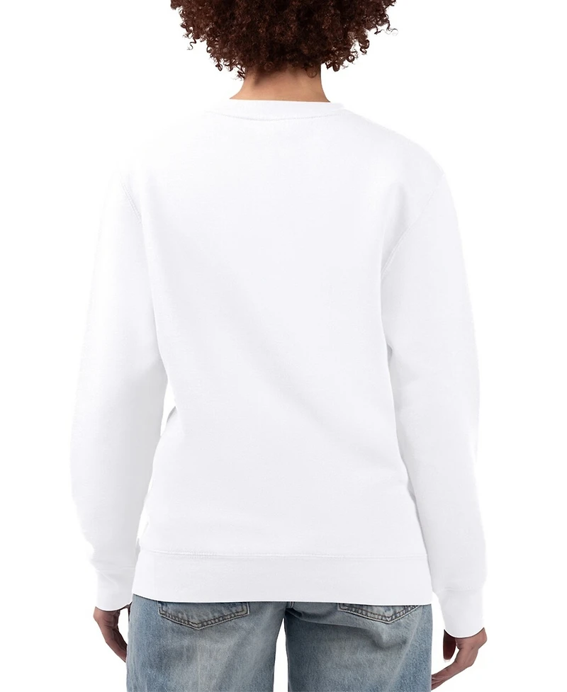 G-iii 4Her by Carl Banks Women's White Athletics Flowers Graphic Pullover Sweatshirt