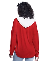 G-iii 4Her by Carl Banks Women's Red Chicago Bulls Bench Player Oversized Long Sleeve Hooded Top