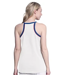 G-iii 4Her by Carl Banks Women's White Philadelphia 76ers Curveball Racerback Scoop Neck Slub Tank Top