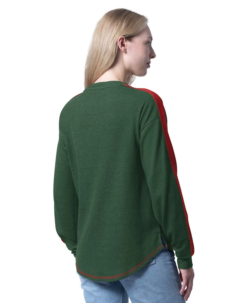 G-iii 4Her by Carl Banks Women's Green Minnesota Wild Advantage Thermal Long-Sleeve Tri-Blend T-Shirt