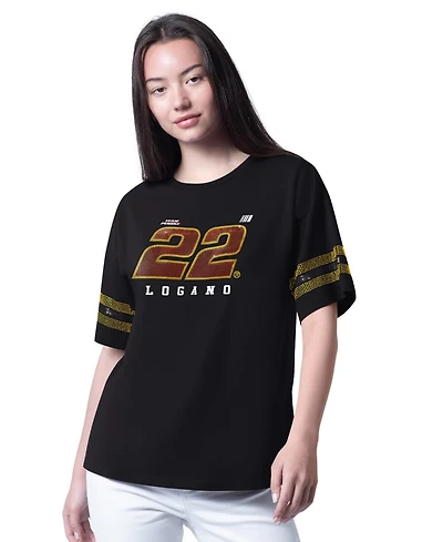 G-iii 4Her by Carl Banks Women's Black Joey Logano Fan Catch T-Shirt