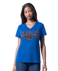 G-iii 4Her by Carl Banks Women's Blue Nascar Cheer Dance V-Neck T-Shirt