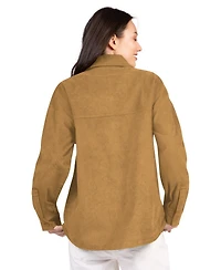 G-iii 4Her by Carl Banks Women's Brown Chicago Bears Re-Match Corduroy Full-Snap Shacket
