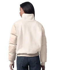 G-iii 4Her by Carl Banks Women's Cream Seattle Seahawks Cheerleader Sherpa Full-Zip Jacket