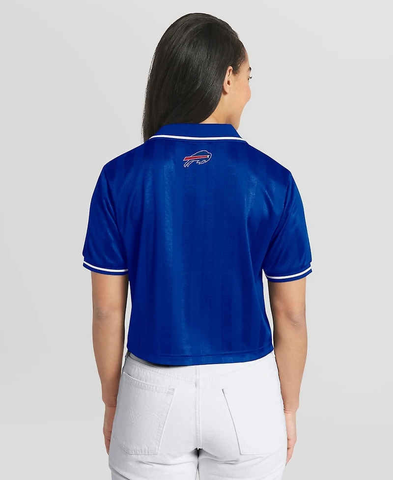 Wear by Erin Andrews Women's Royal Buffalo Bills Cropped Jersey Polo Shirt