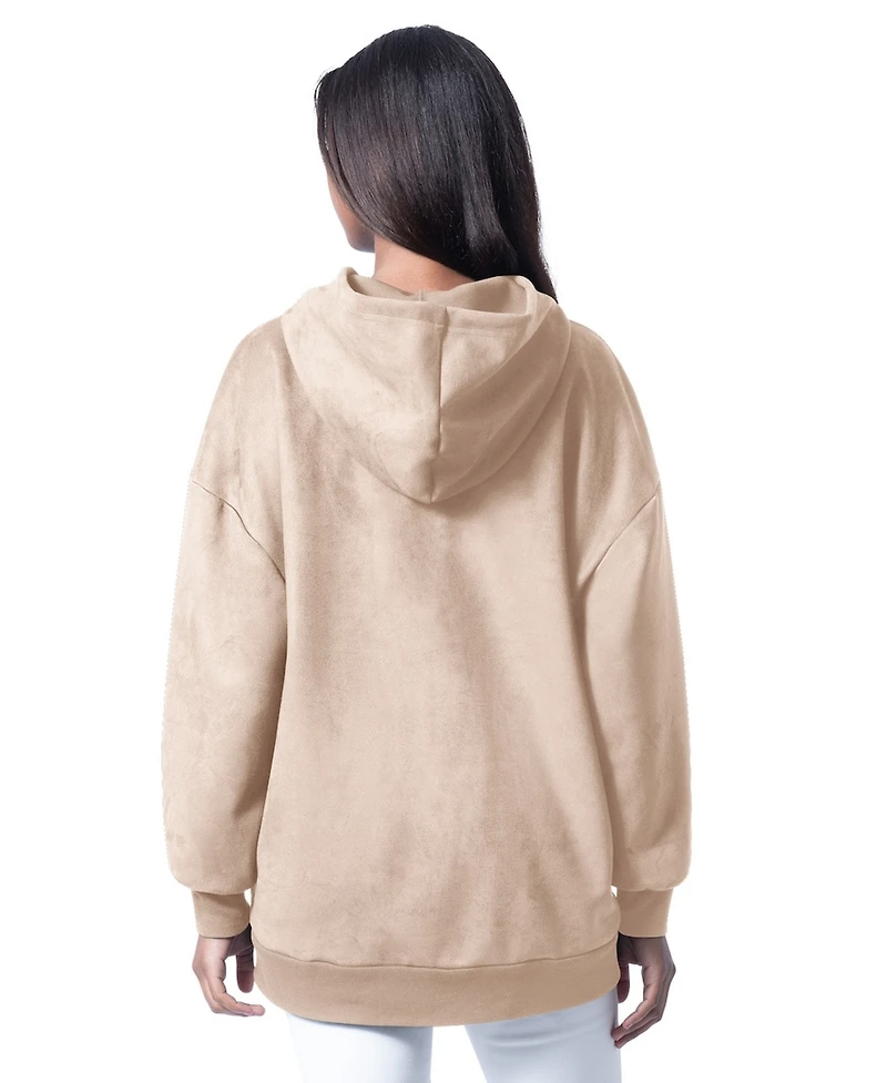 G-iii 4Her by Carl Banks Women's Cream Miami Dolphins Best Hitter Oversized Tunic Pullover Hoodie
