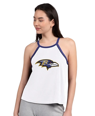 G-iii 4Her by Carl Banks Women's White Baltimore Ravens Redemption Win Slub Tank Top