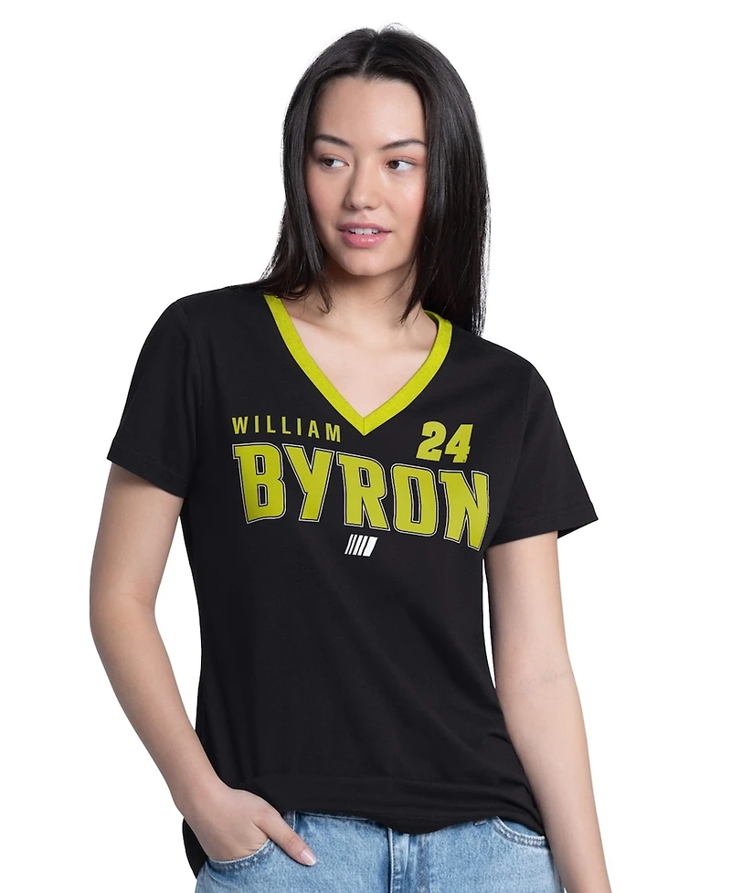 G-iii 4Her by Carl Banks Women's Black William Byron Best Team V-Neck T-Shirt
