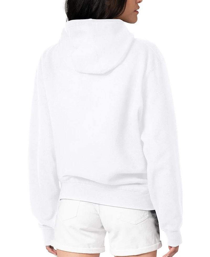 G-iii 4Her by Carl Banks Women's White Cleveland Guardians Metallic Drop Fleece Hoodie