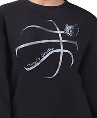 G-iii 4Her by Carl Banks Women's Black Memphis Grizzlies Metallic Print Basketball Sketch Fleece Sweatshirt