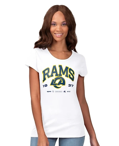 G-iii 4Her by Carl Banks Women's White Los Angeles Rams Endzone T-Shirt