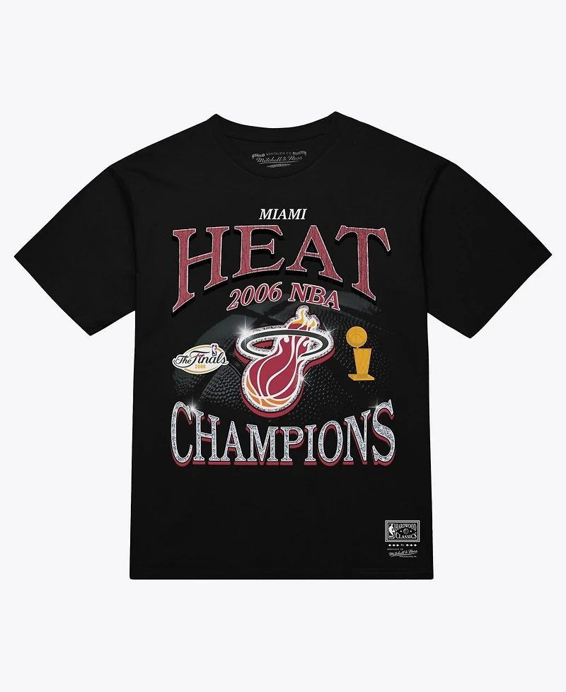 Mitchell & Ness Men's Black Miami Heat Champions Era T-Shirt