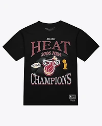 Mitchell & Ness Men's Black Miami Heat Champions Era T-Shirt