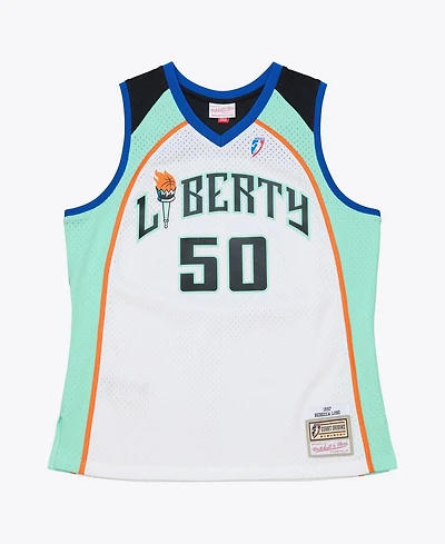 Mitchell & Ness Men's and Women's Rebecca Lobo White New York Liberty Court Origins Swingman Jersey