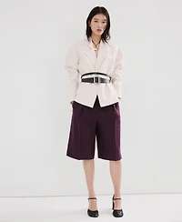 Mango Women's Straight Linen Bermuda Shorts