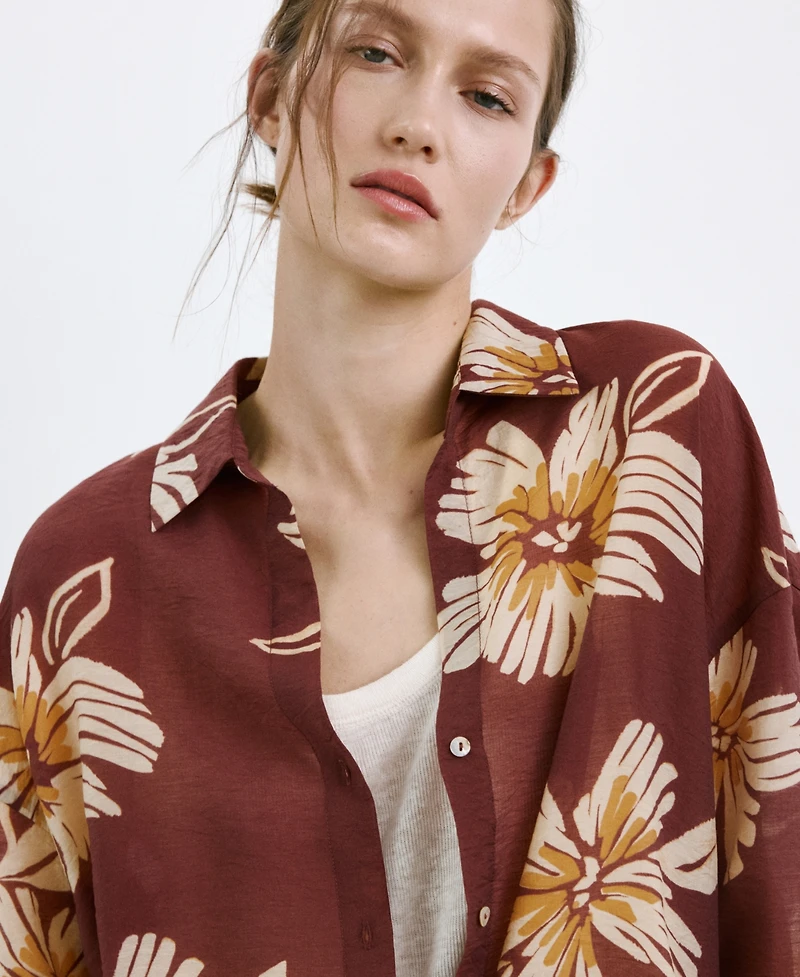 Mango Women's Printed Lyocell Shirt