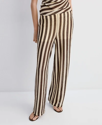 Mango Women's Stripes Knit Pants