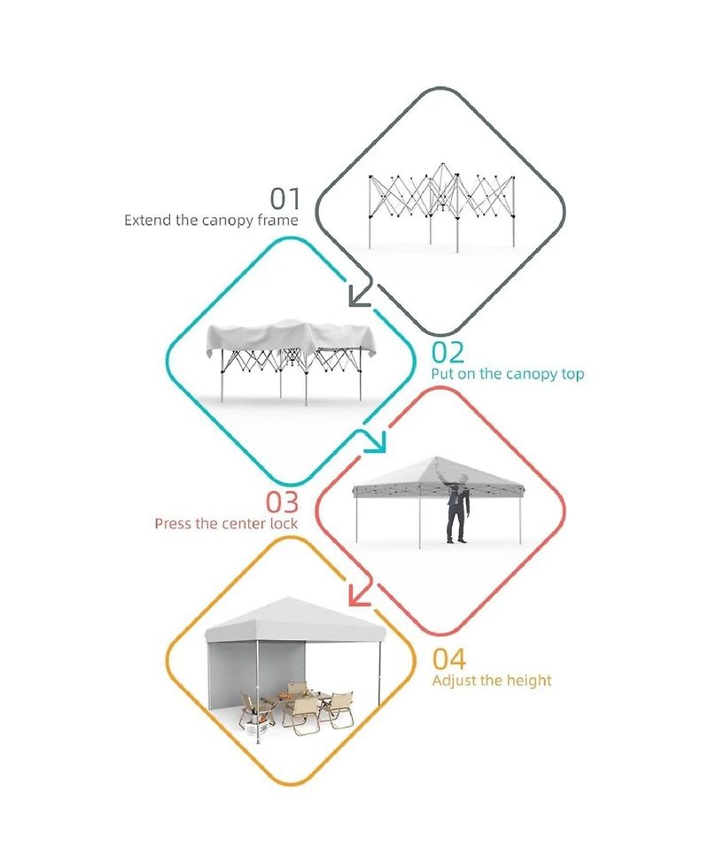 gaomon Outdoor Pop Up Canopy Tent with 1 Removable Sidewall,