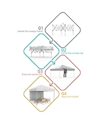 gaomon Outdoor Pop Up Canopy Tent with 1 Removable Sidewall,