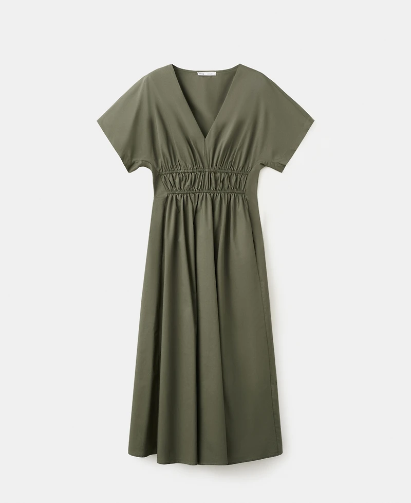 Mango Women's V-Neck Cotton Dress