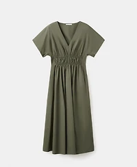 Mango Women's V-Neck Cotton Dress