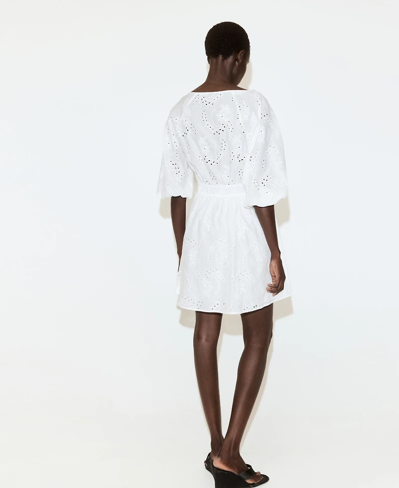Mango Women's Embroidered Short Dress