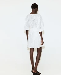 Mango Women's Embroidered Short Dress