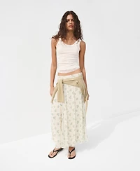 Mango Women's Floral Godet Skirt