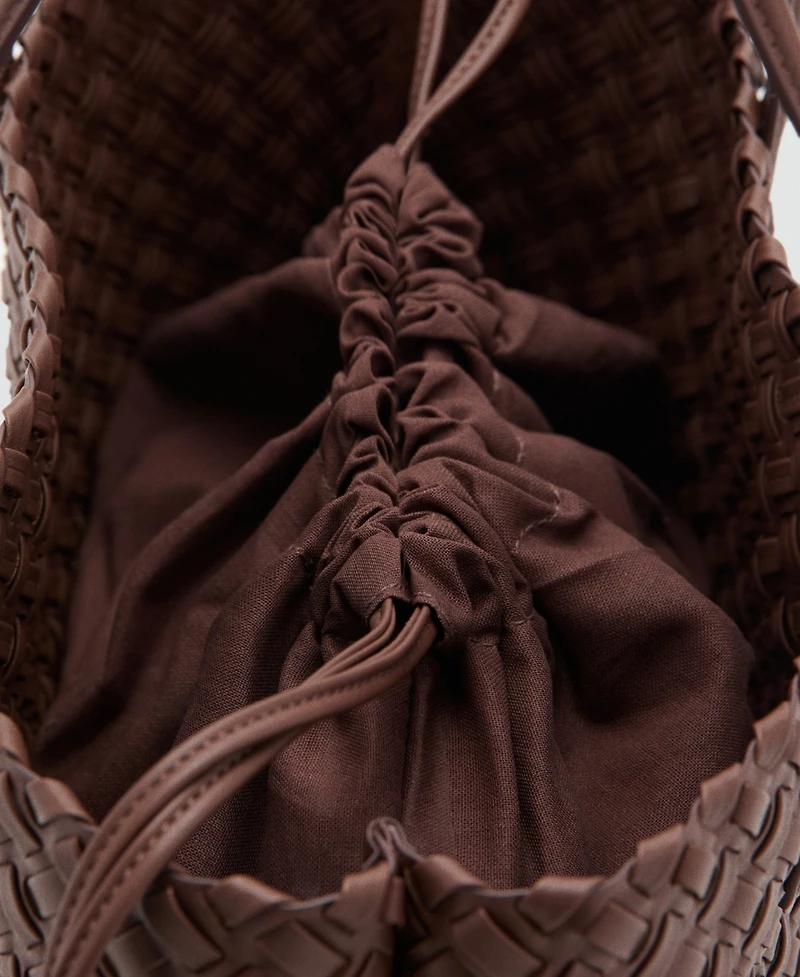 Mango Women's Braided Tote Bag