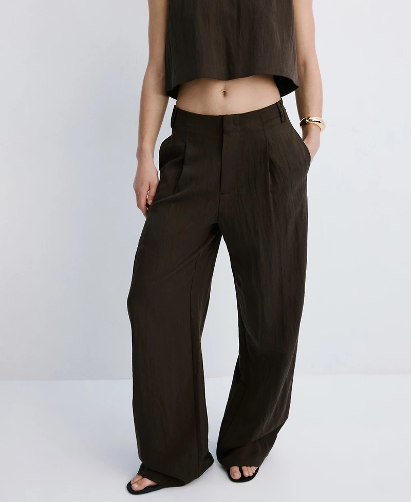 Mango Women's Mid-Rise Lyocell Pants