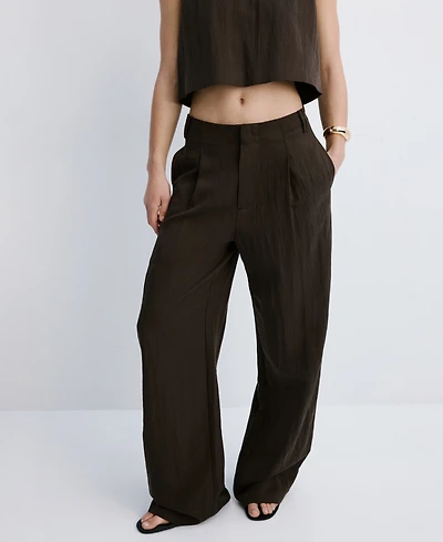 Mango Women's Mid-Rise Lyocell Pants