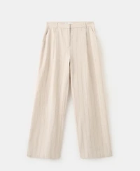 Mango Women's Pinstripe Linen Pants