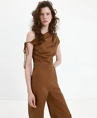 Mango Women's Asymmetrical Lyocell-Linen Jumpsuit
