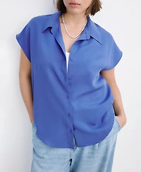 Mango Women's Short-Sleeved Lyocell Shirt