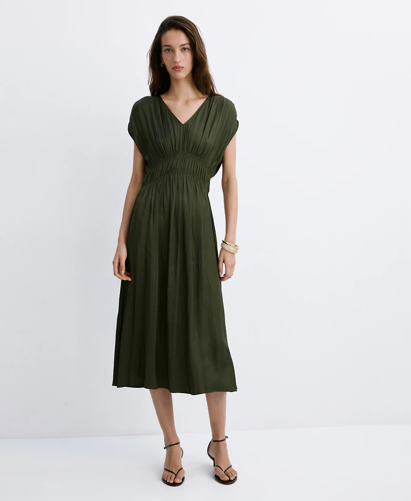 Mango Women's Gathered Midi-Dress