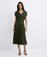 Mango Women's Gathered Midi-Dress