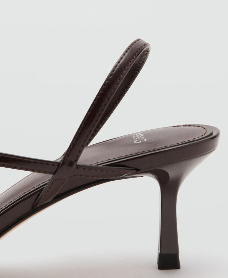 Mango Women's Straps Kitten Heel Sandals
