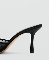 Mango Women's Lace Heeled Sandals