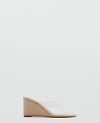 Mango Women's Vinyl Strap Wedge Sandals