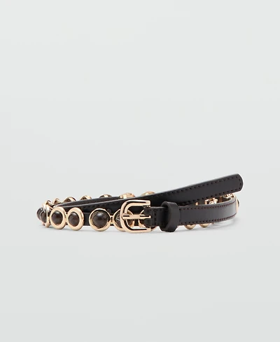 Mango Women's Applique Skinny Belt