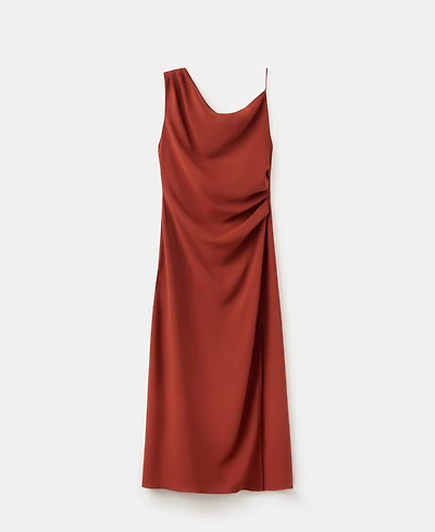 Mango Women's Side Ruched Asymmetric Dress