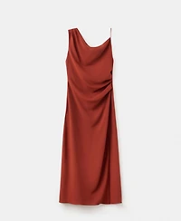 Mango Women's Side Ruched Asymmetric Dress
