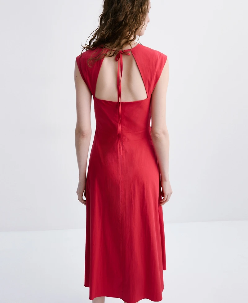 Mango Women's Open Back Midi-Dress