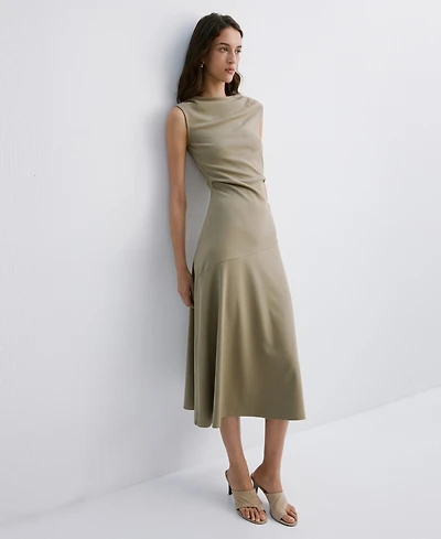 Mango Women's Asymmetrical Draped Dress