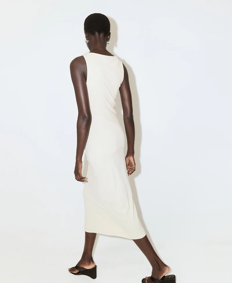 Mango Women's Draped Waist Fitted Dress