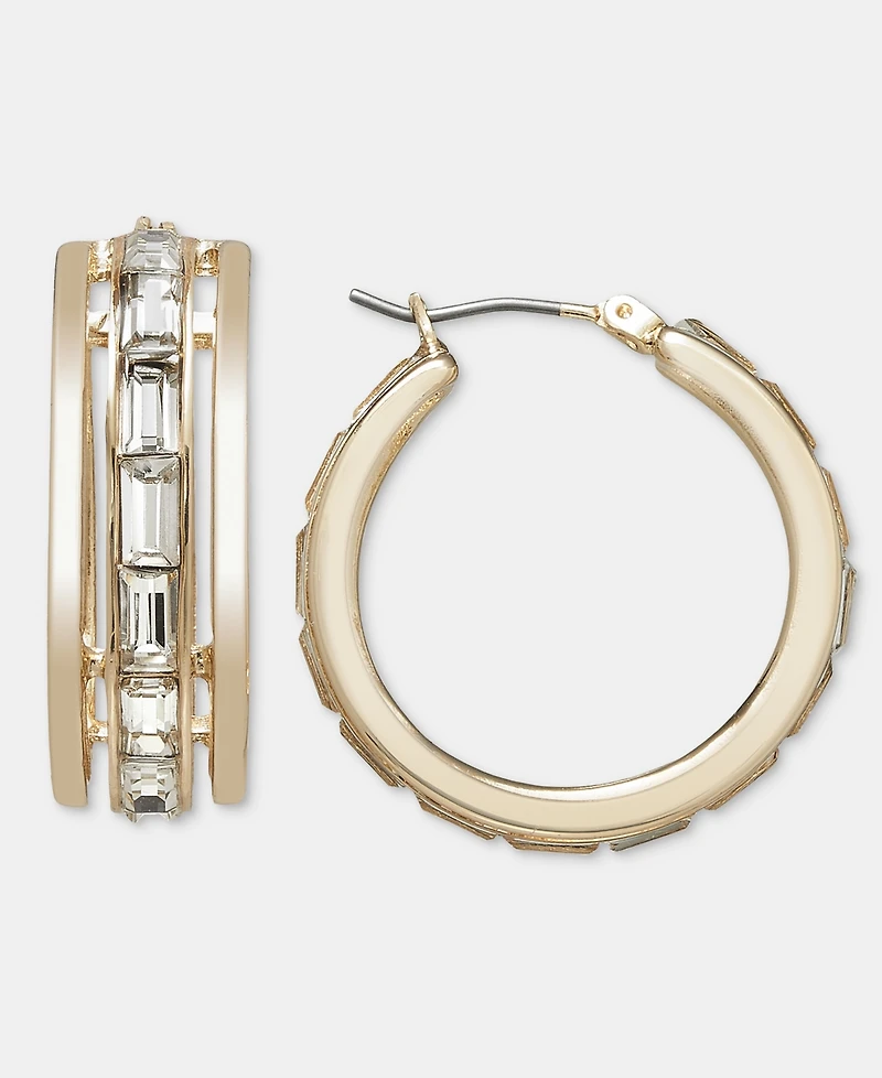 On 34th Medium Crystal Triple-Row Hoop Earrings, 1.11", Macy's Exclusive