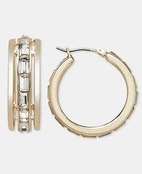On 34th Medium Crystal Triple-Row Hoop Earrings, 1.11", Macy's Exclusive